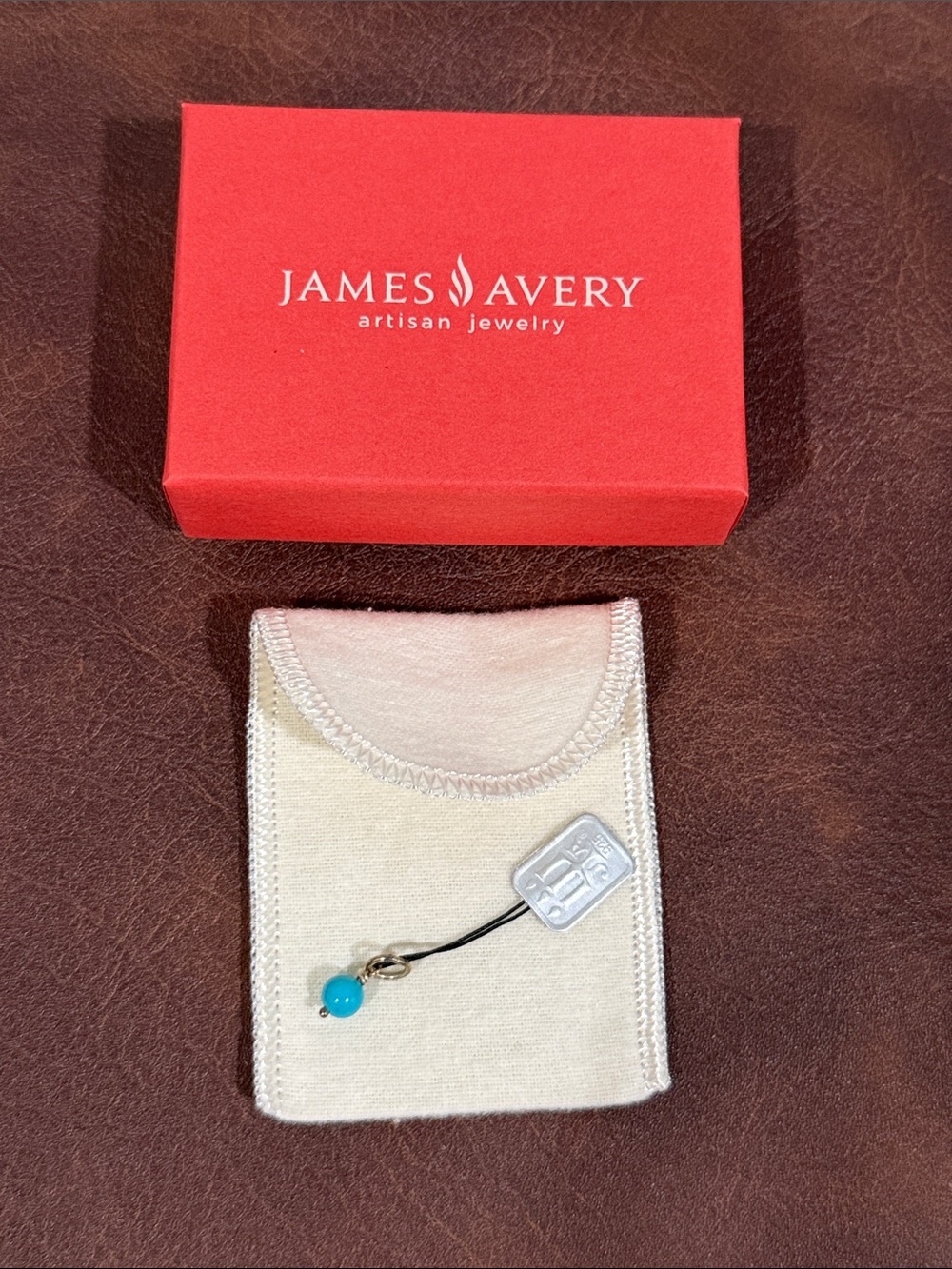 James Avery Sterling Silver Turquoise Gemstone Bead Charm NWT